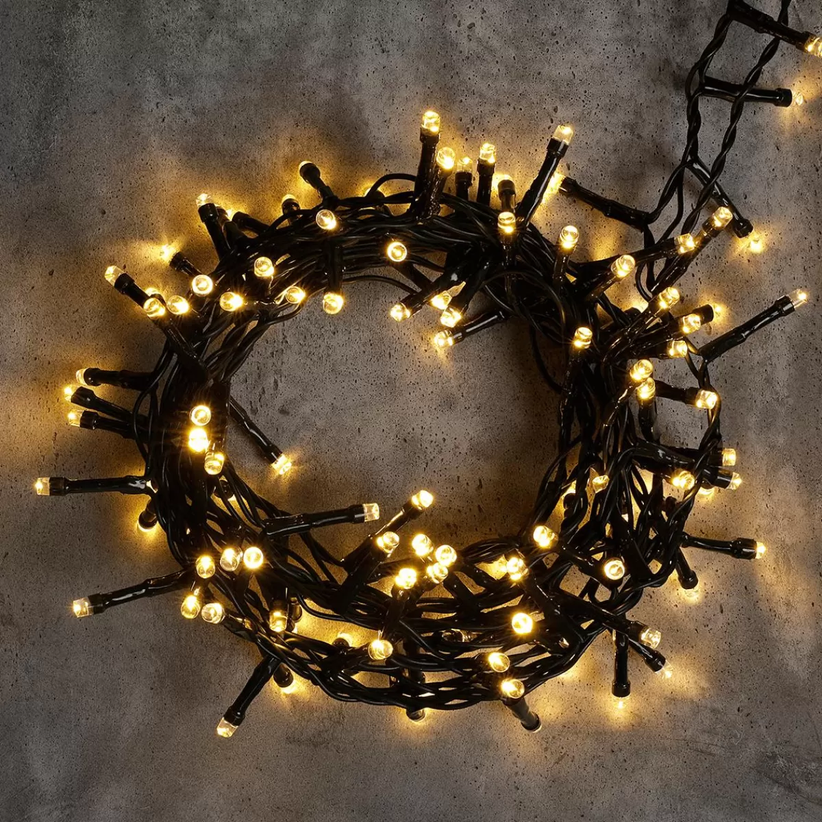 DecoWoerner 3in1 Light Chain: Colourful, Warm Yellow Or Alternating Flashing LED Light Chain With Timer, For Outside, 16 M