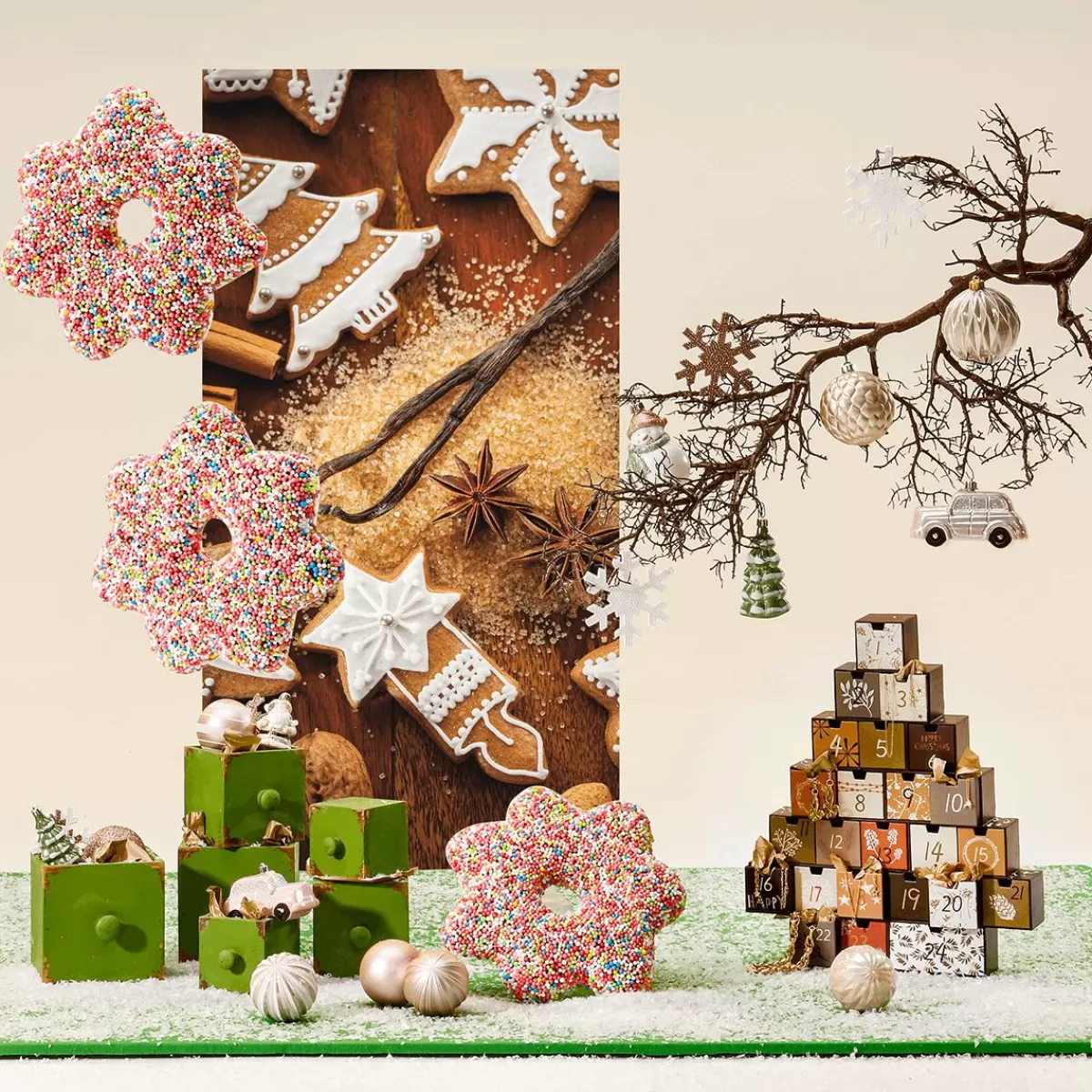 DecoWoerner Advent Calendar Tree 6 X 37 X 44 Cm Wood And Paper