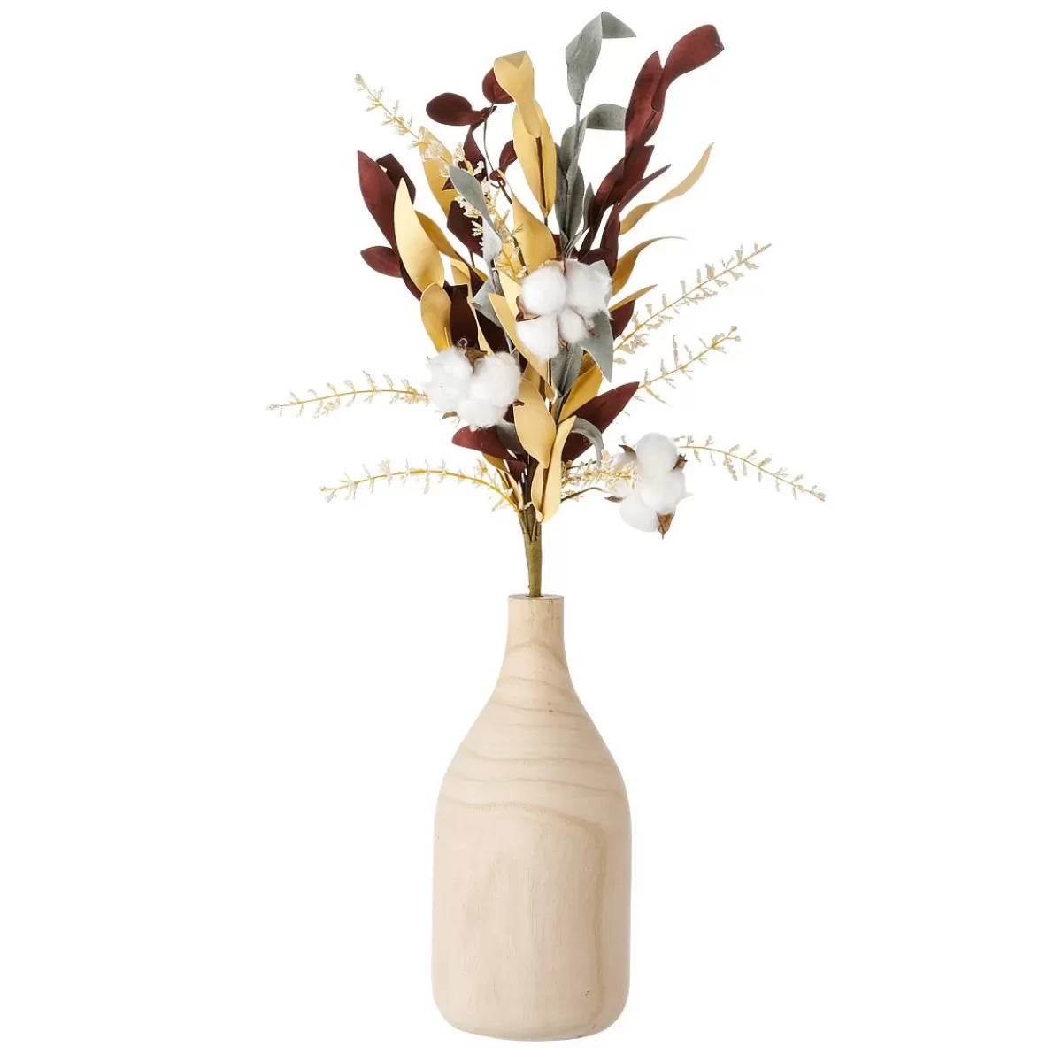 DecoWoerner Artificial Branch "Cotton Flower Grass Mix" 25 X 58 Cm