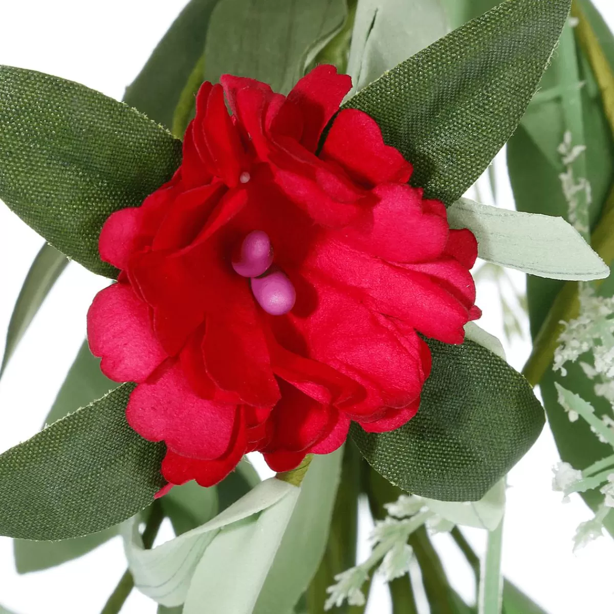 DecoWoerner Artificial Field Flower Garland Artificial Vine Red White 158 Cm