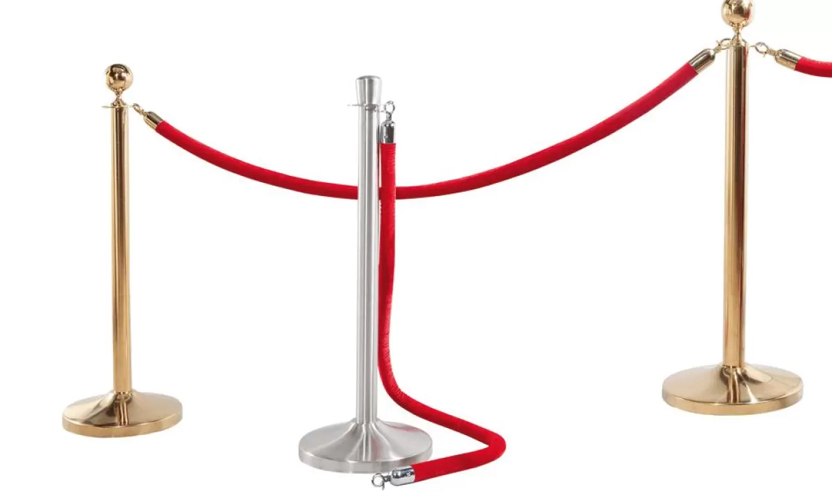 DecoWoerner Barrier Post For People Guidance System, 94 Cm High, Brass,
