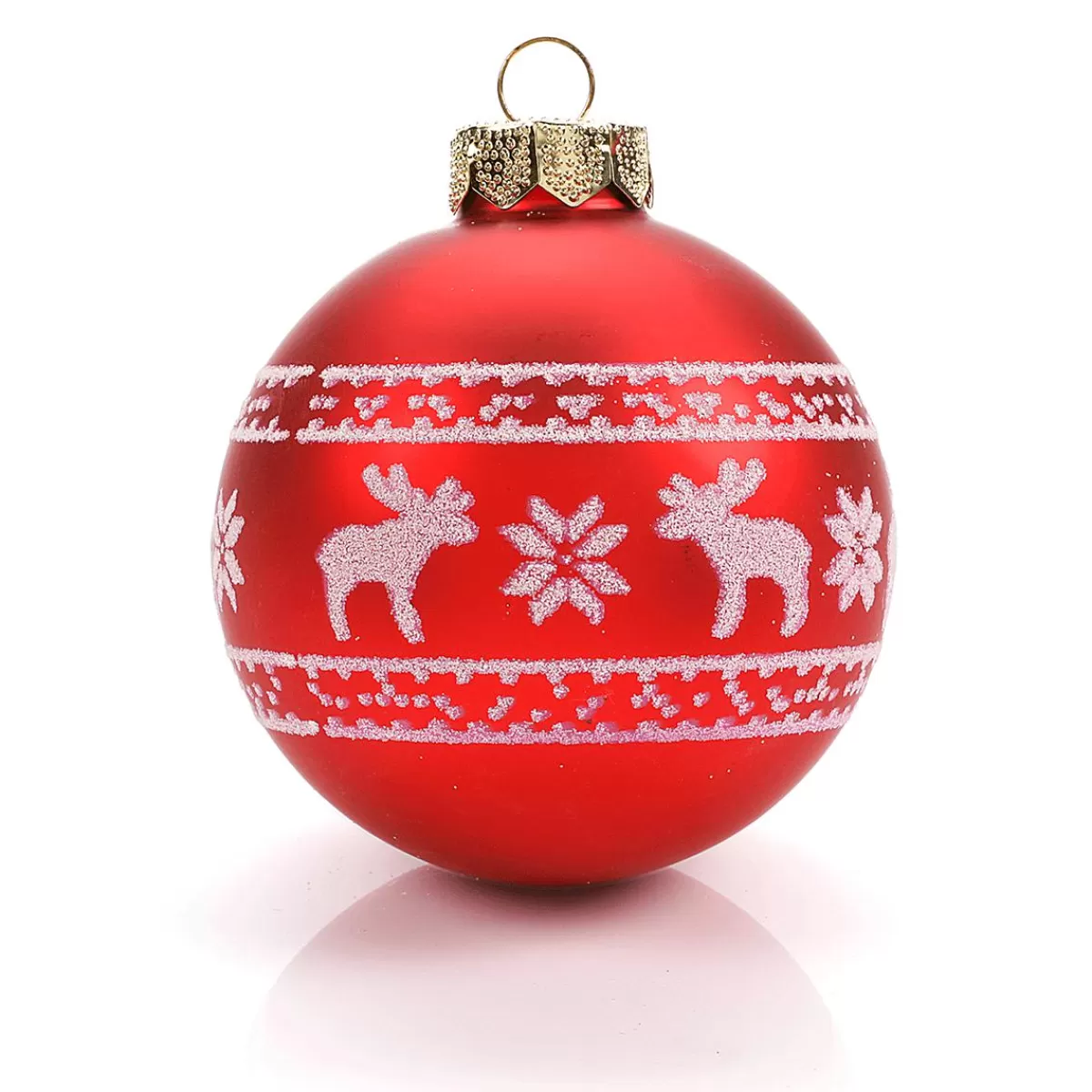DecoWoerner Christmas Baubles Made Of Glass "Nordic" 8 Cm, 12 Pcs