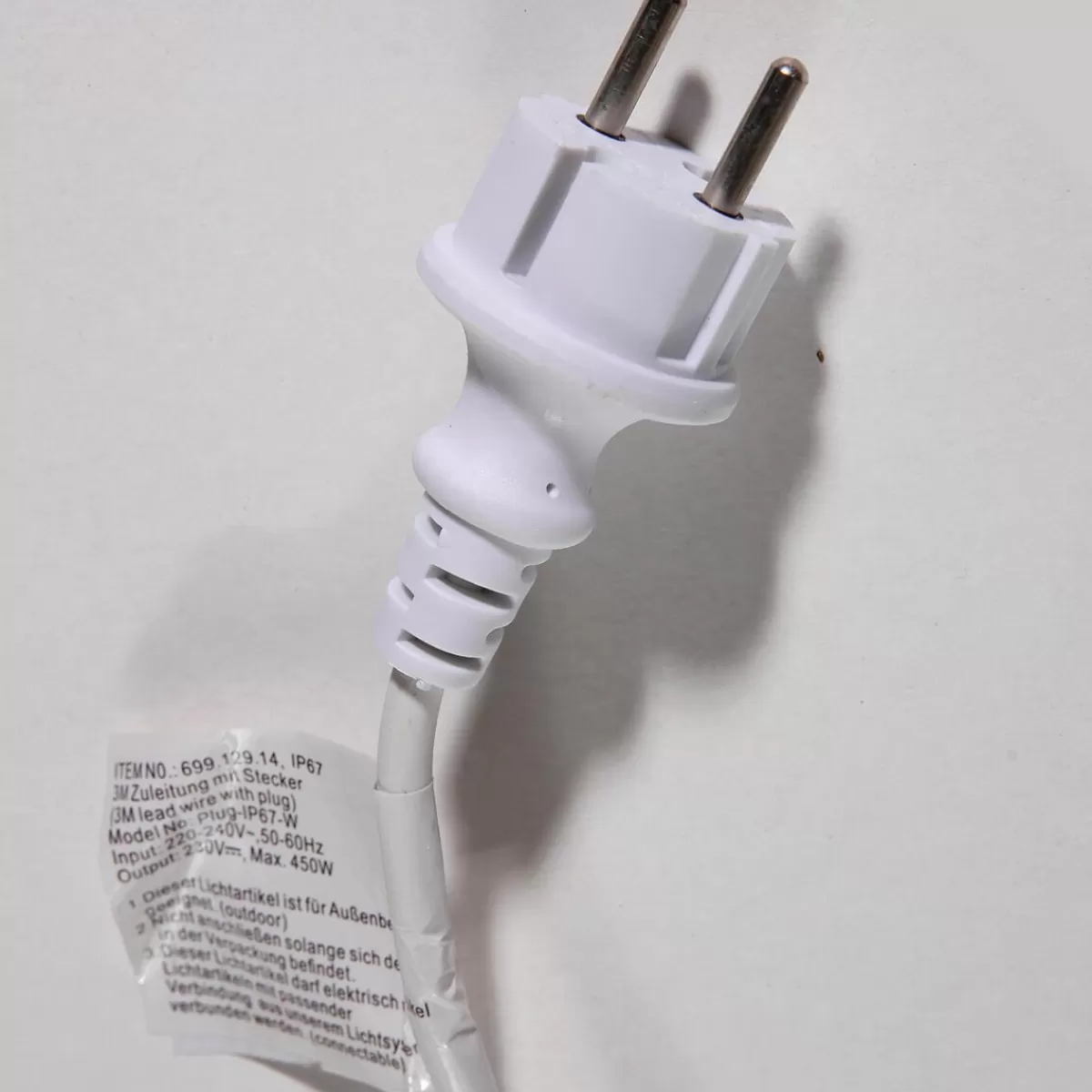 DecoWoerner Connection Cable IP44 For LED Products System IP67, White