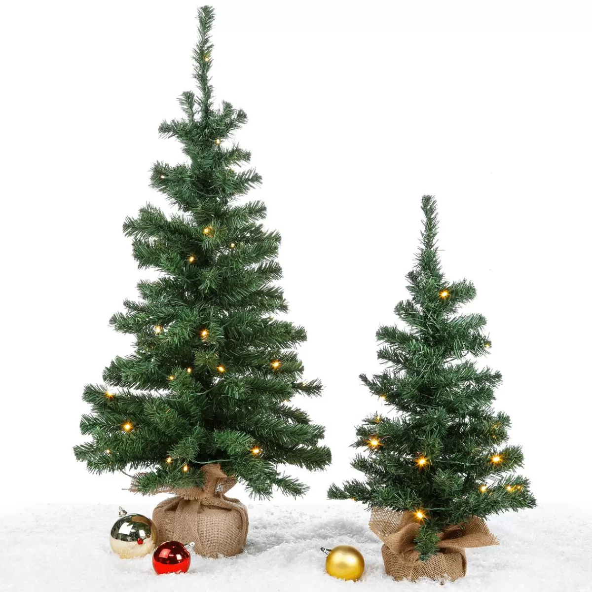 DecoWoerner Deco Christmas Tree With LED And Jute Bag 60 Cm