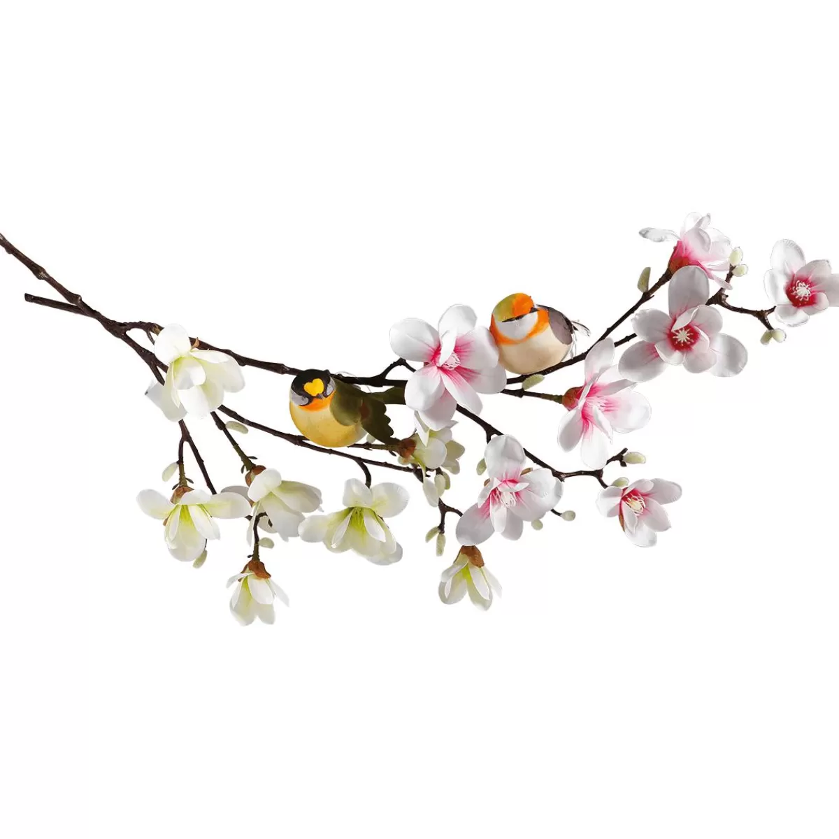 DecoWoerner Decoration Bird Grey Orange 19 Cm