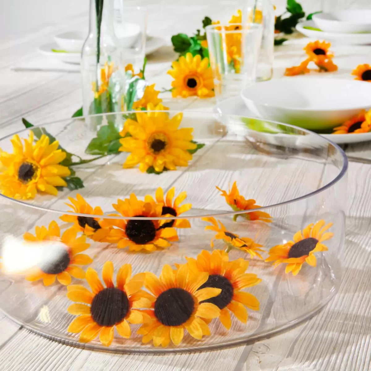 DecoWoerner Decoration Flowers Sunflowers, Pack Of 24 Pieces
