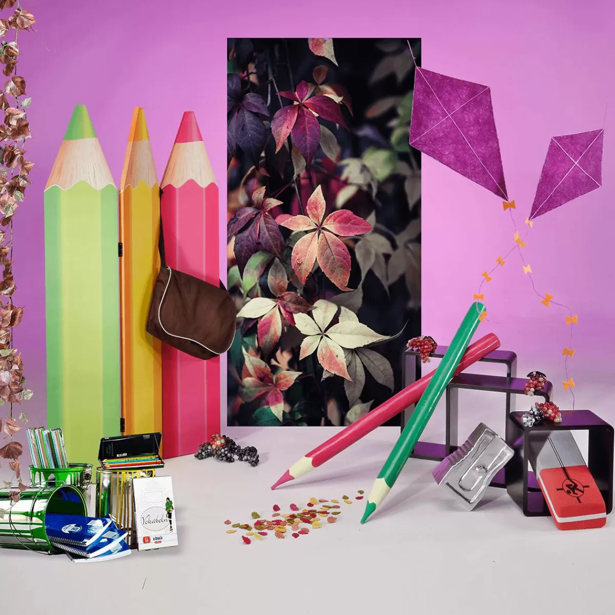 DecoWoerner Decorative Autumn Kites 2 Pcs 70-50 Cm