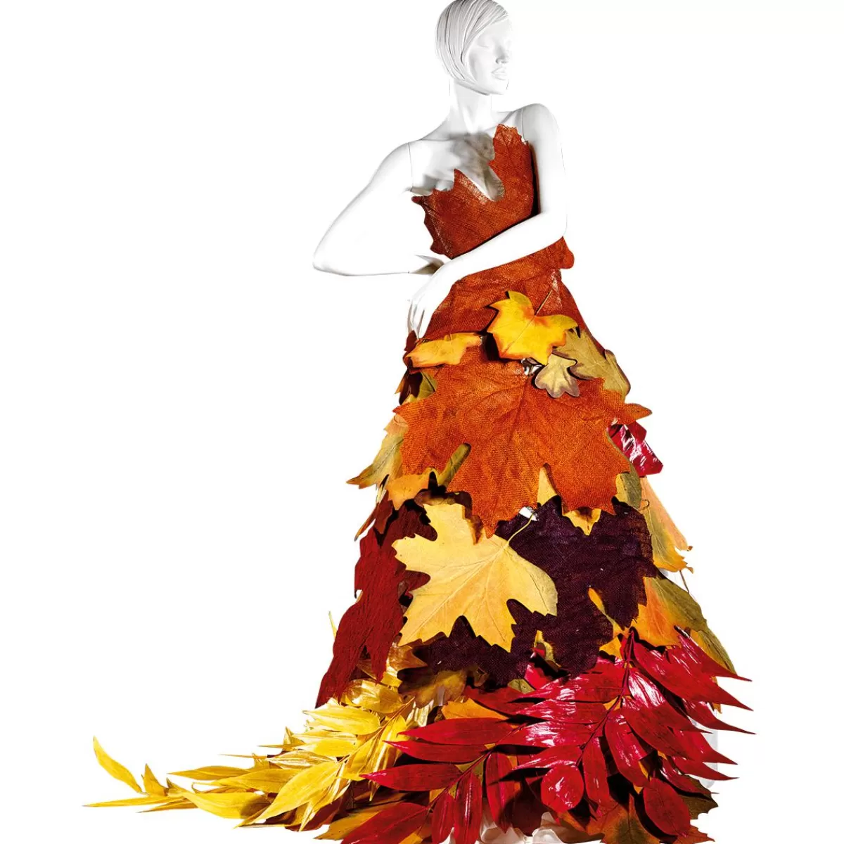 DecoWoerner Decorative Autumn Leaves 50 Cm, 4 Pcs
