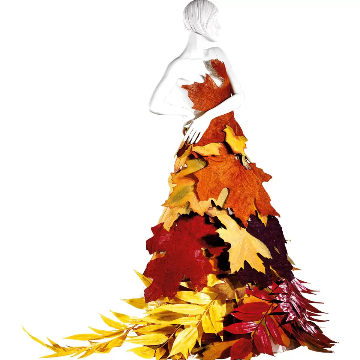 DecoWoerner Decorative Autumn Leaves 50 Cm, 4 Pcs