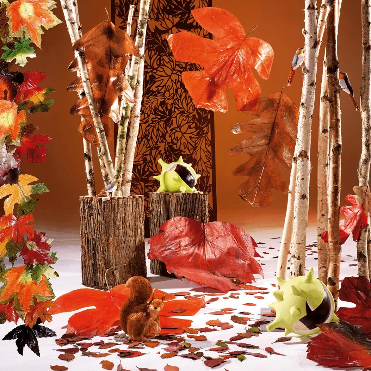DecoWoerner Decorative Autumn Leaves 80 Cm, 3 Pcs