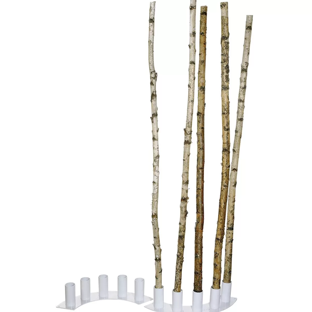 DecoWoerner Decorative Birch Trunks 170 Cm, 5 Pcs