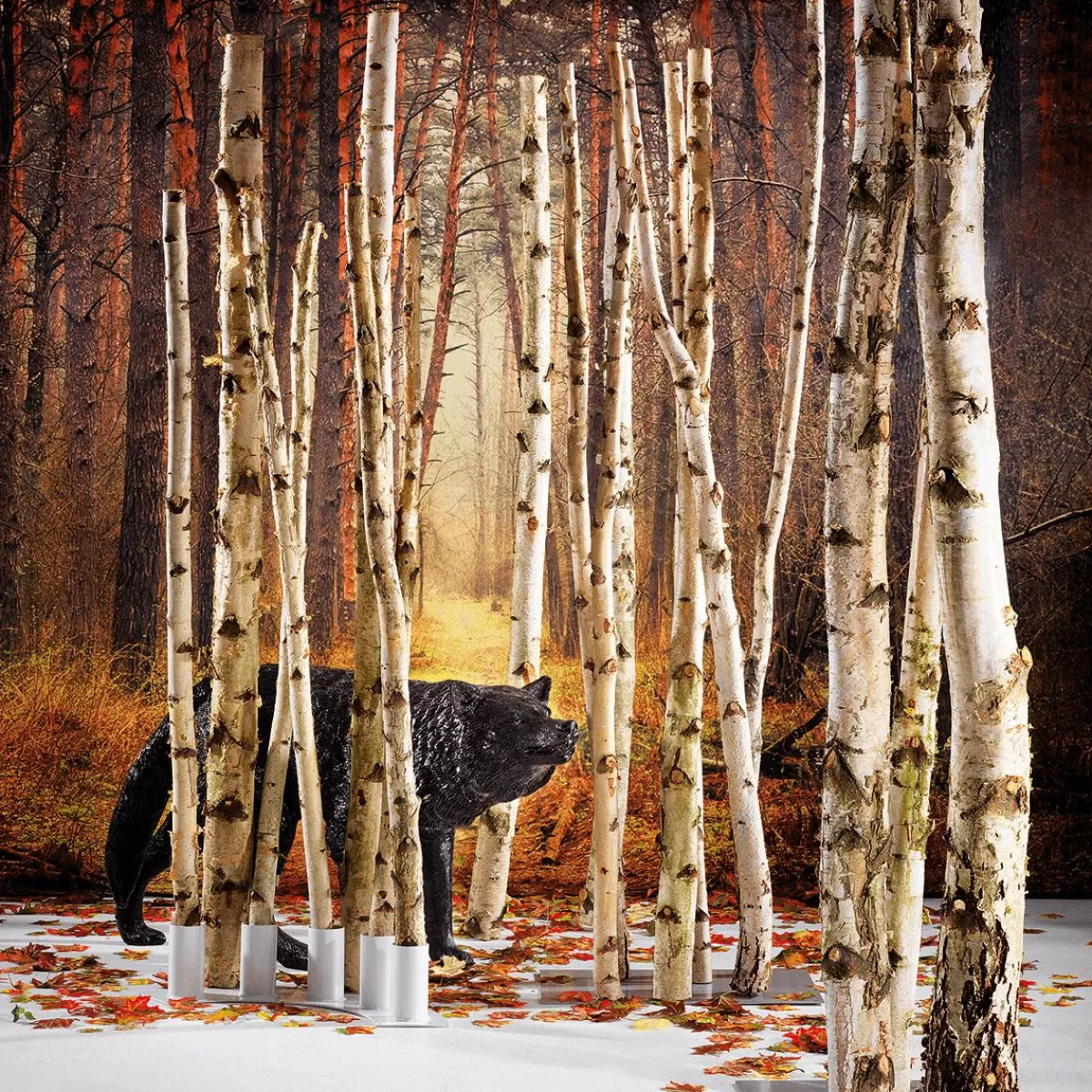DecoWoerner Decorative Birch Trunks 200 Cm, 3 Pcs