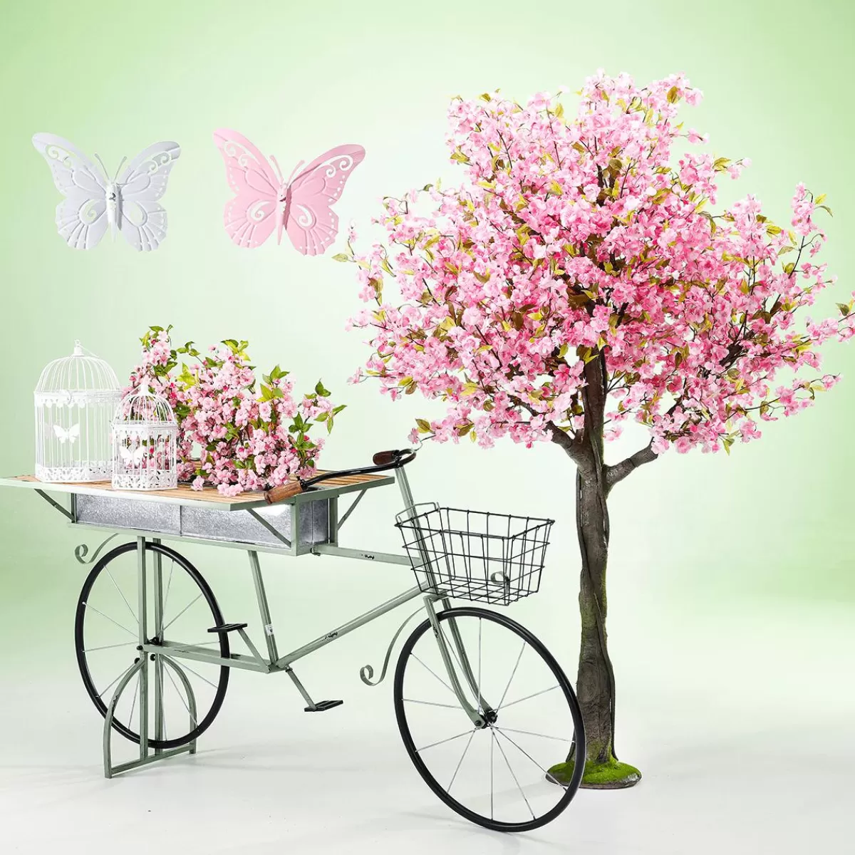 DecoWoerner Decorative Bird Cage Set 2 Pcs. 48x26x23 Cm / 41x21x18 Cm