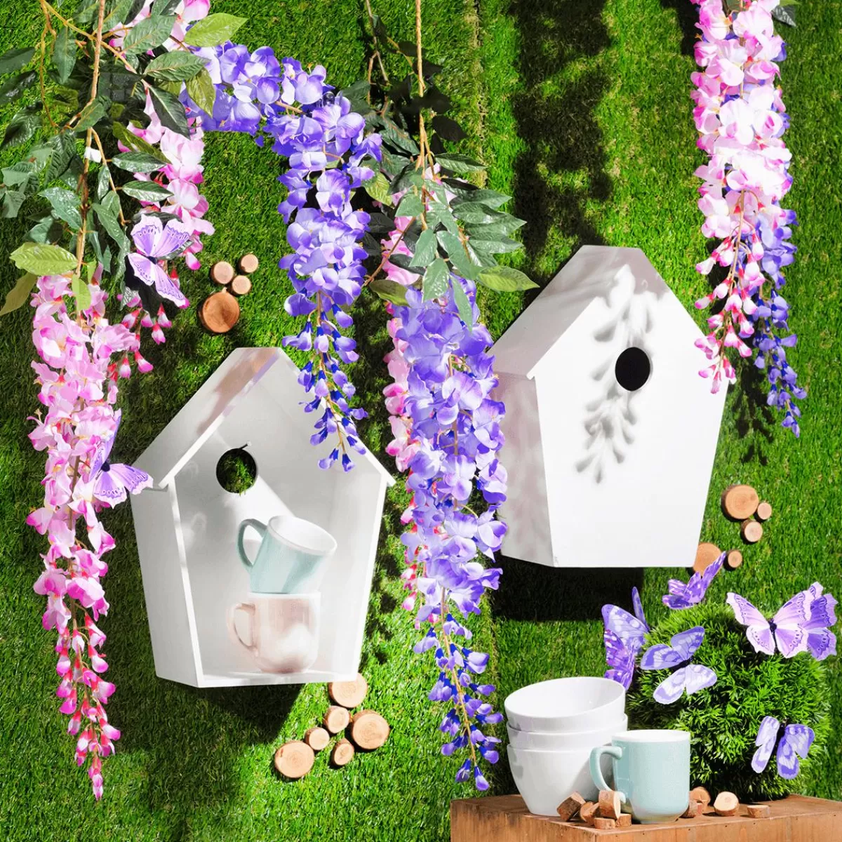 DecoWoerner Decorative Butterflies, 10 Cm, Lilac, 6 Pieces