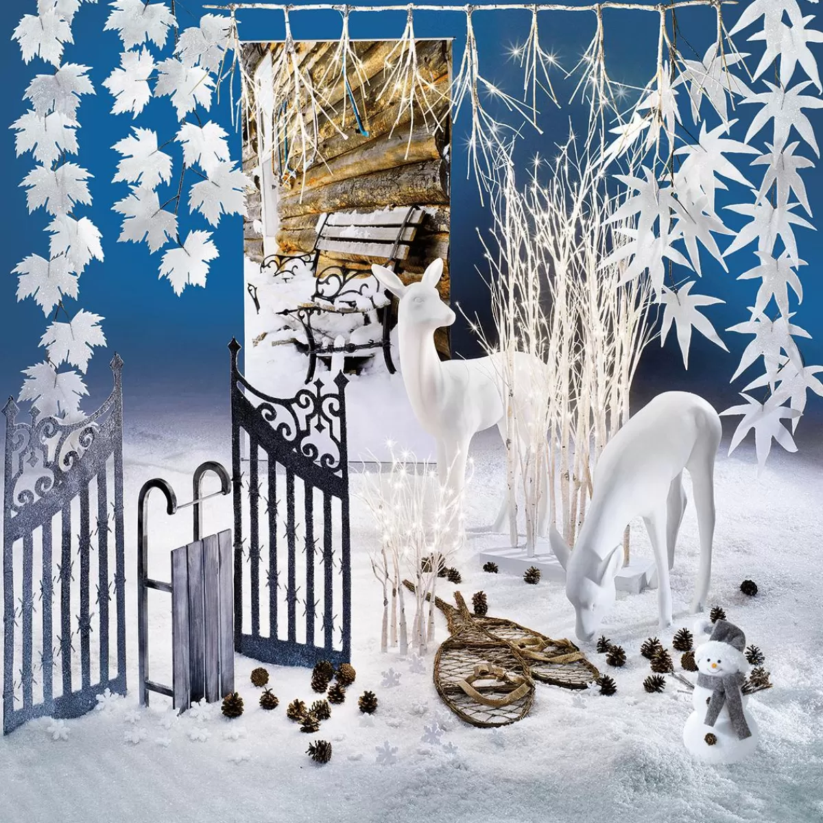 DecoWoerner Decorative Deer Grazing Height 75 Cm,