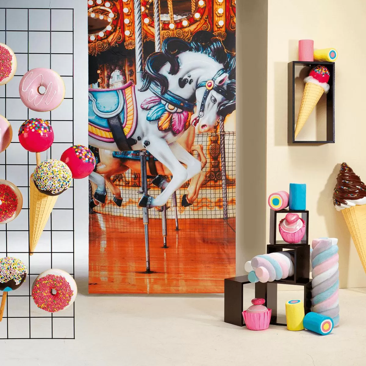 DecoWoerner Decorative Donut With Sugar Pearls 20 Cm Ø Colourful
