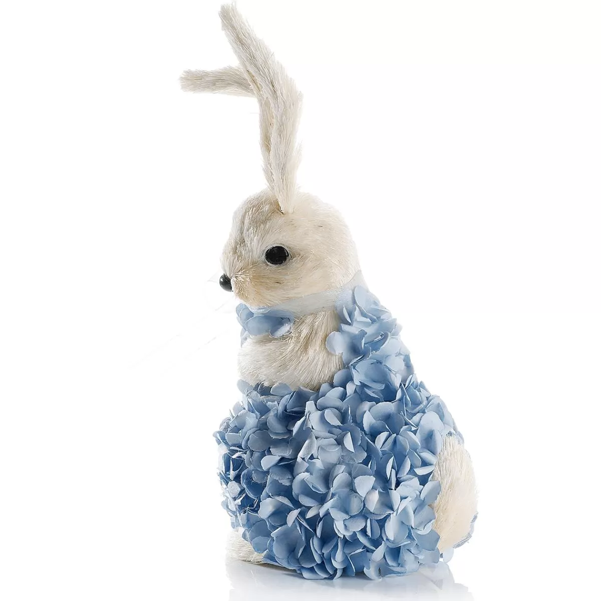 DecoWoerner Decorative Easter Bunny Made Of Hard Foam And Sisal With Hydrangea Dress 30 Cm
