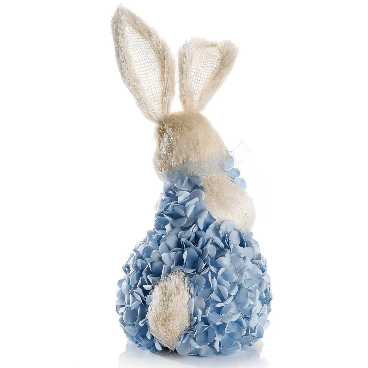 DecoWoerner Decorative Easter Bunny Made Of Hard Foam And Sisal With Hydrangea Dress 30 Cm