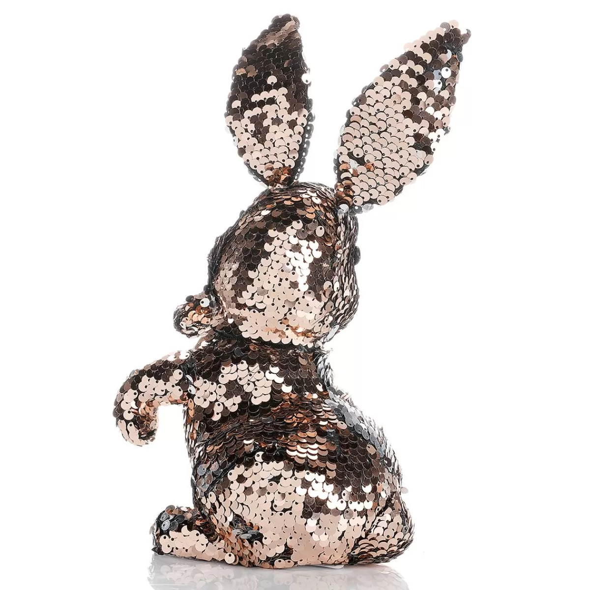 DecoWoerner Decorative Easter Bunny With Reversible Sequins Copper And , 21 Cm