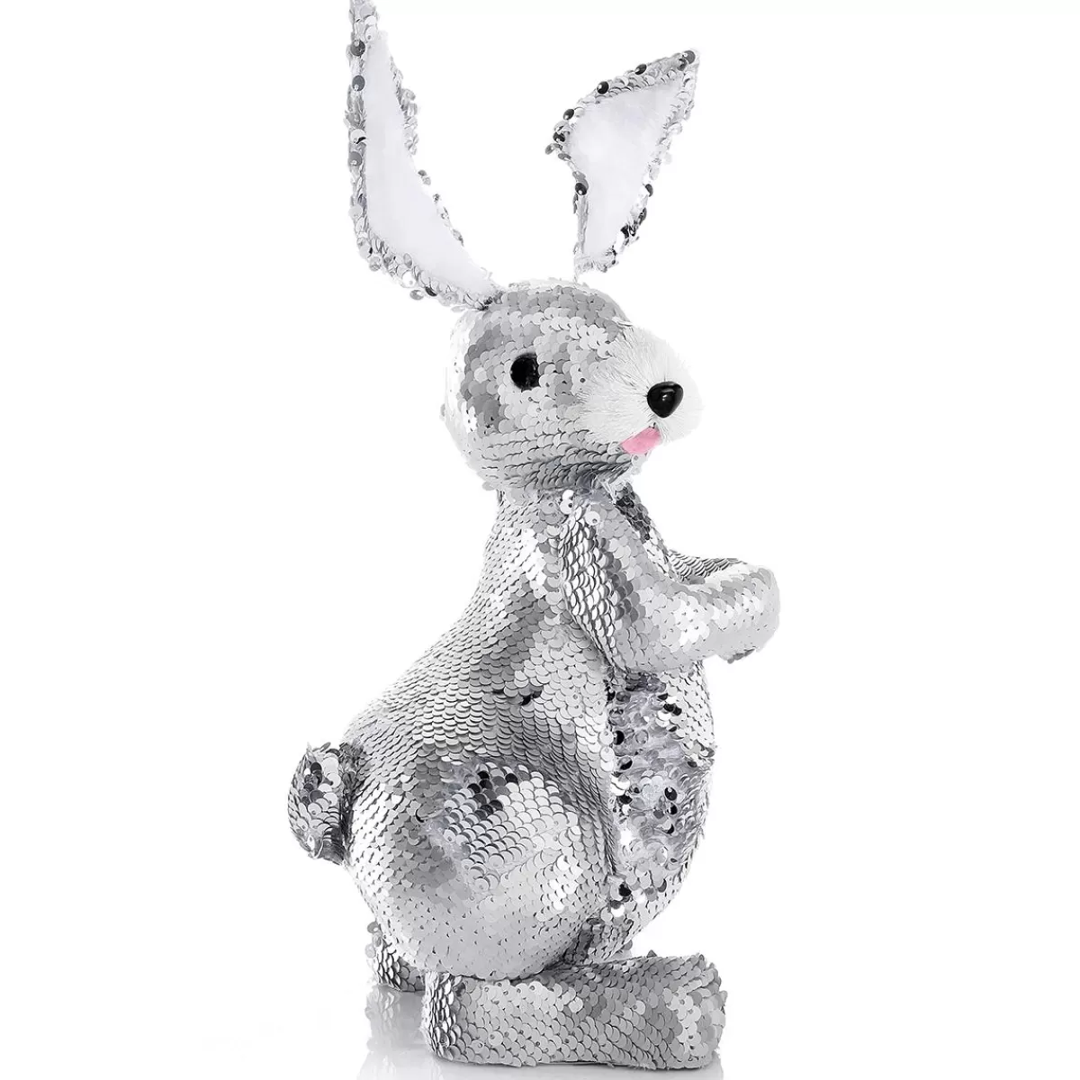 DecoWoerner Decorative Easter Bunny With Reversible Sequins , 35 Cm
