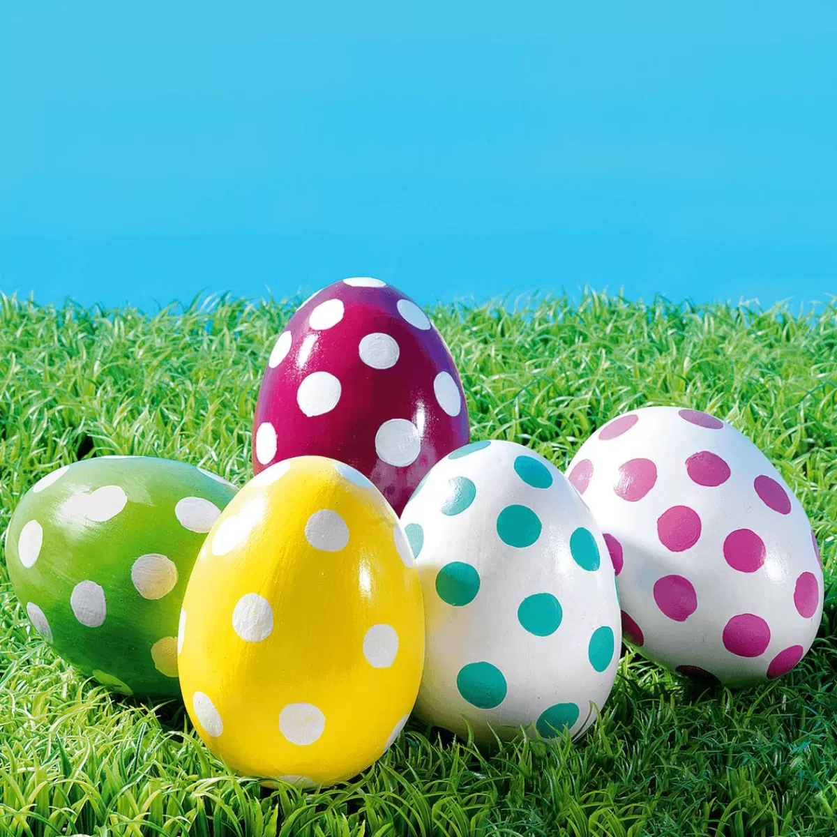 DecoWoerner Decorative Easter Egg Dotted 18 Cm, / White