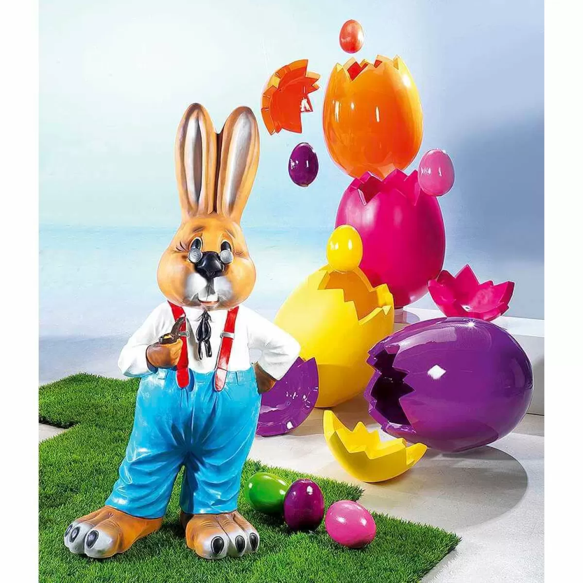 DecoWoerner Decorative Easter Egg, Length 70 Cm, Lilac