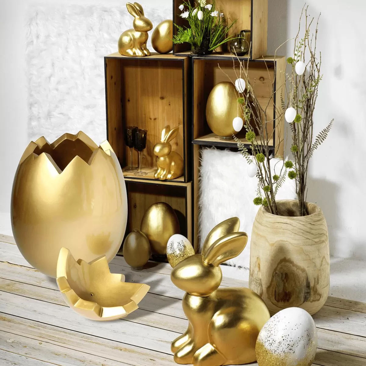 DecoWoerner Decorative Easter Egg Metallic 26 Cm