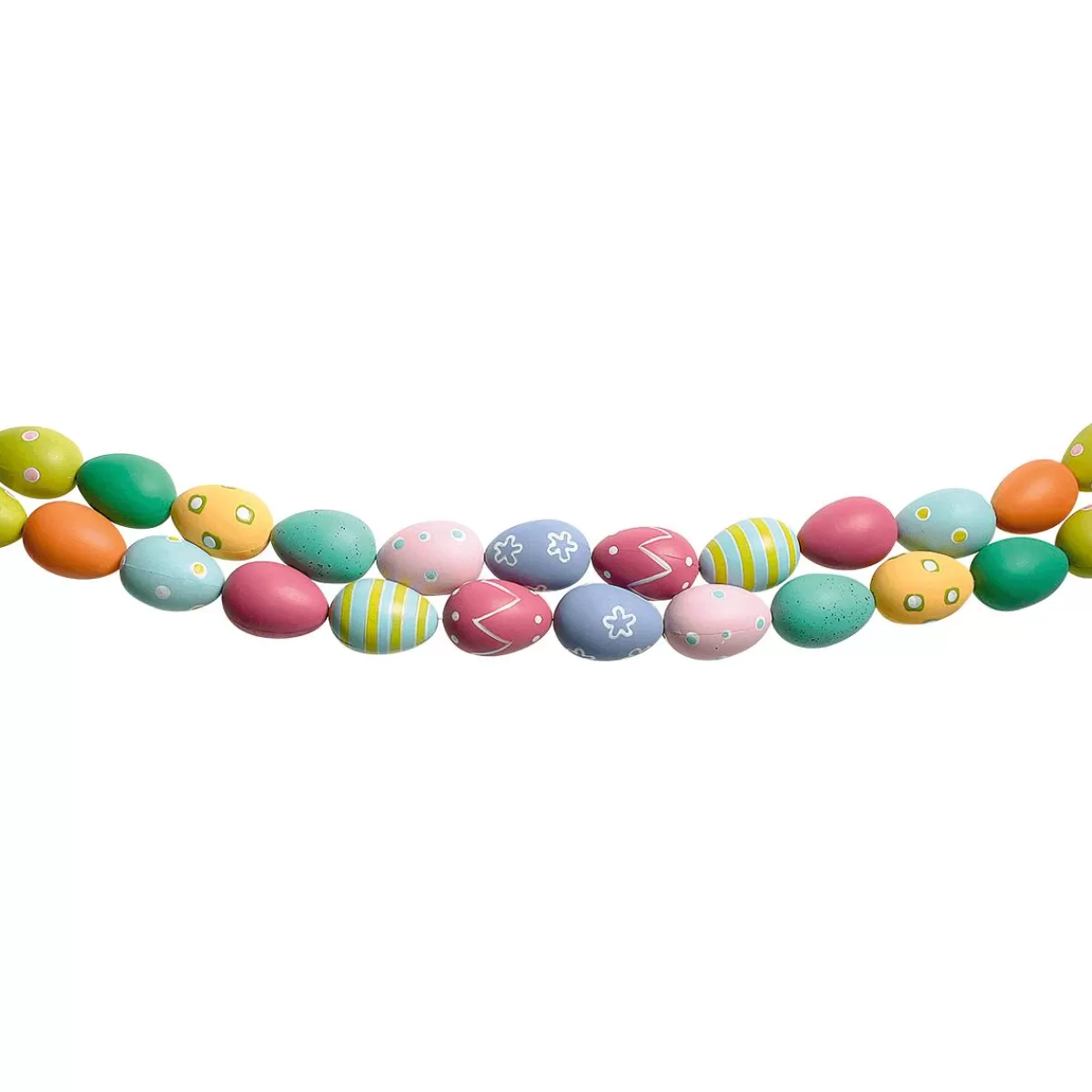 DecoWoerner Decorative Easter Eggs String Colourful Patterns, 180 Cm