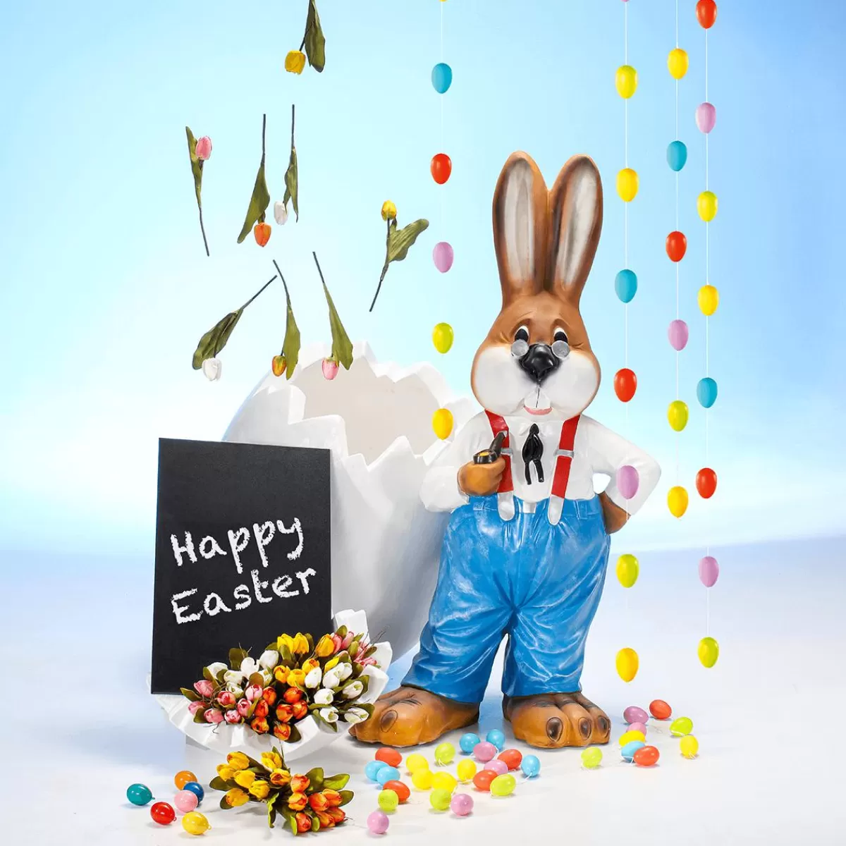 DecoWoerner Decorative Easter Eggs String Colourful Uni 160 Cm
