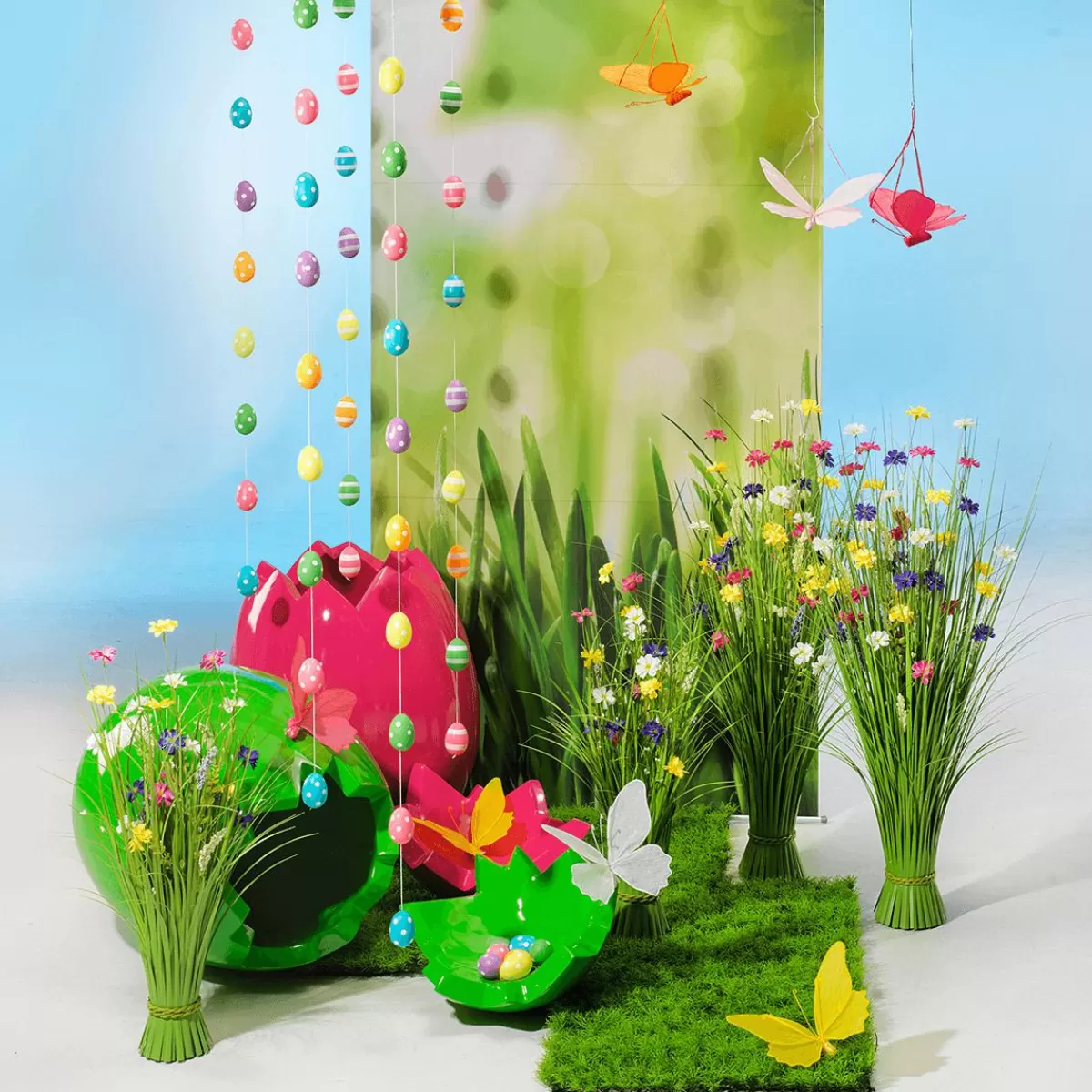 DecoWoerner Decorative Easter Eggs String Dotted 160 Cm