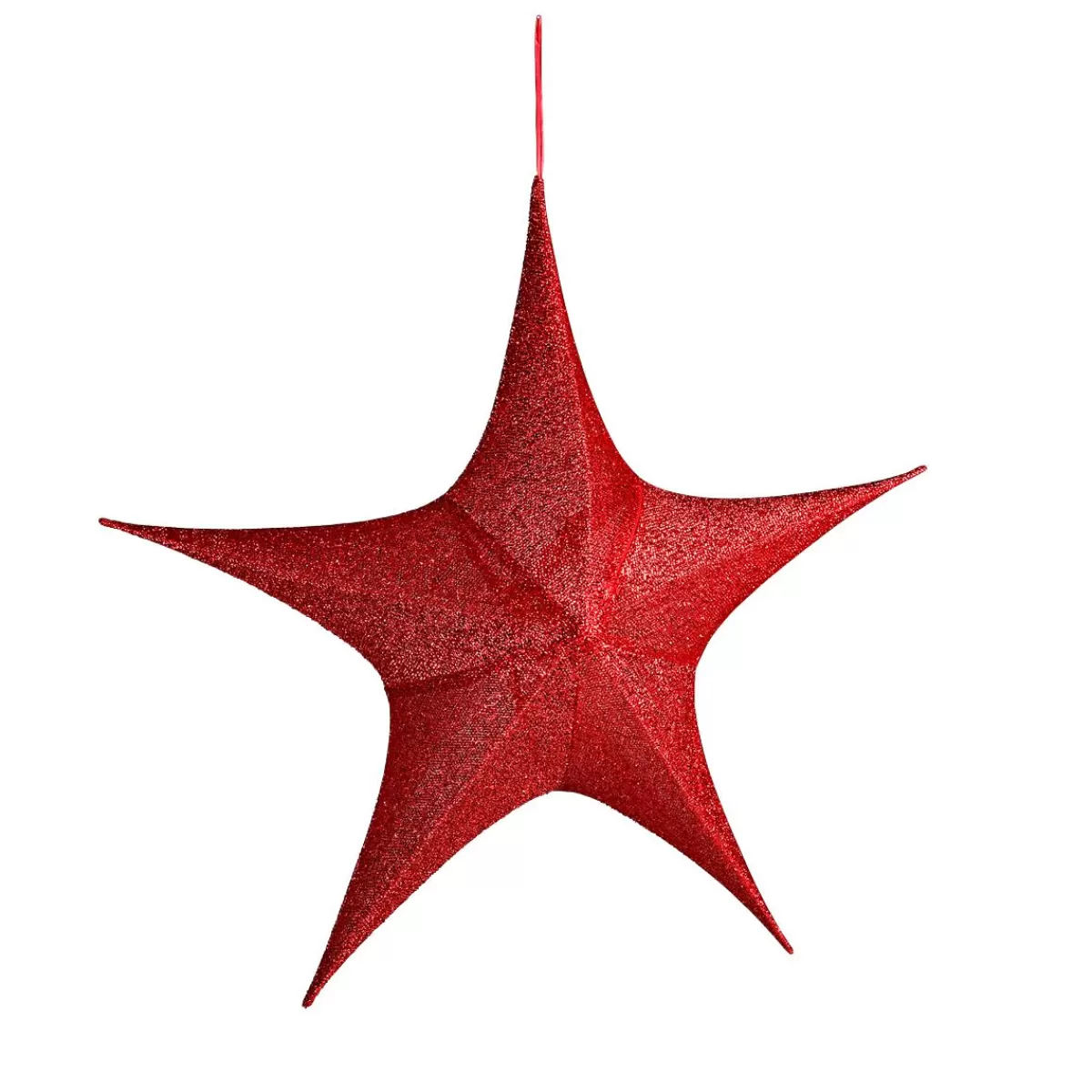 DecoWoerner Decorative Fabric Folding Star Glitter With Zip, 40 Cm