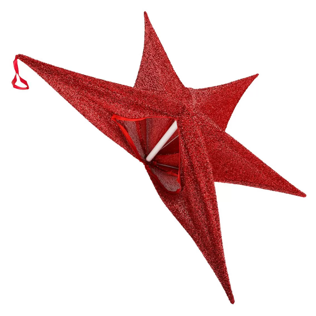 DecoWoerner Decorative Fabric Folding Star Glitter With Zip, 40 Cm