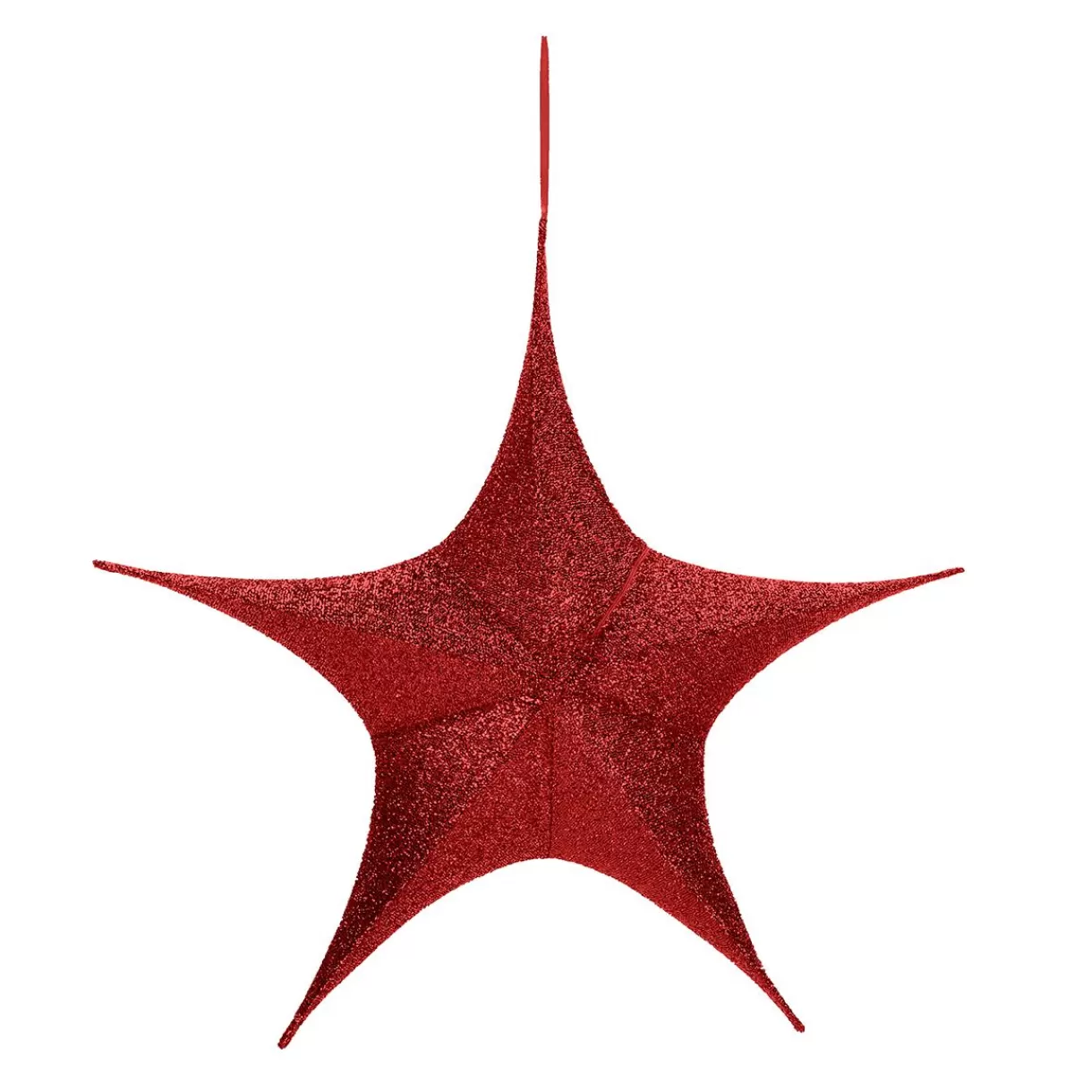 DecoWoerner Decorative Fabric Folding Star Glitter With Zip, 40 Cm
