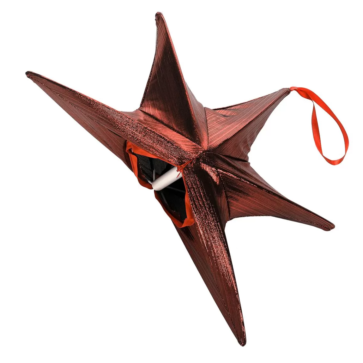 DecoWoerner Decorative Fabric Folding Star, Metallic Copper, With Zip