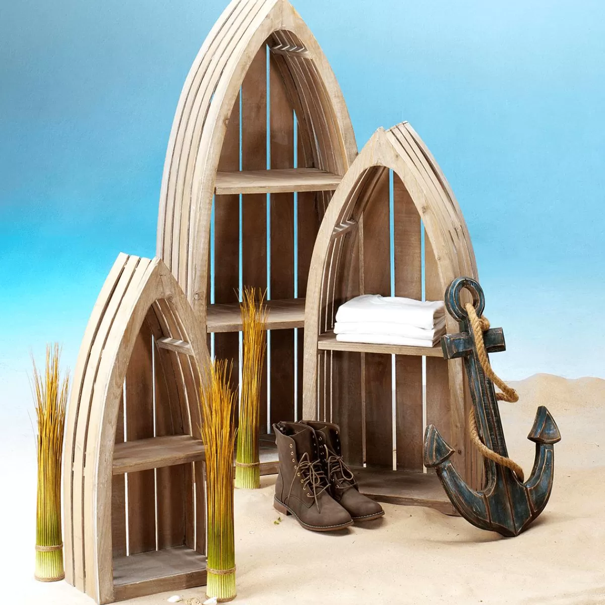 DecoWoerner Decorative Grass Bundle Extra Long, Length 90 Cm