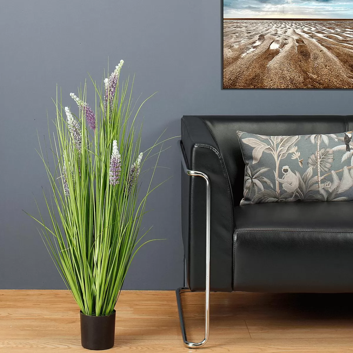 DecoWoerner Decorative Grass With Lavender, Height 100 Cm