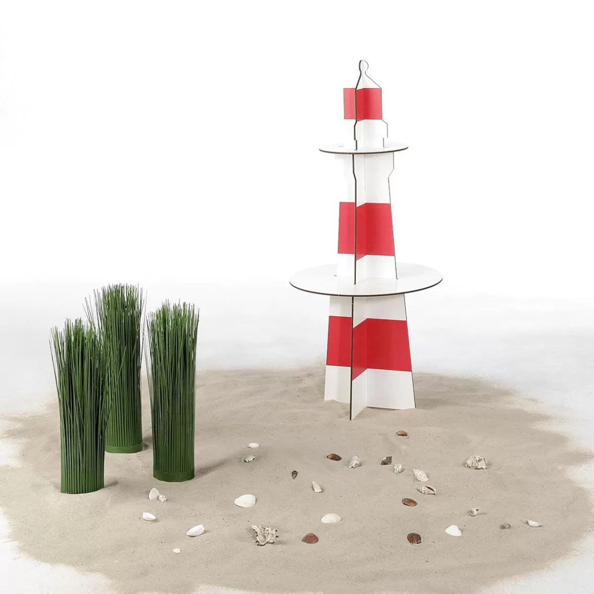 DecoWoerner Decorative Lighthouse Made Of Wood, Height 80 Cm