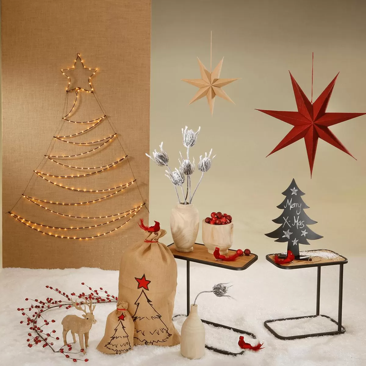 DecoWoerner Decorative Moose Covered With Jute 30 X 9 X 32 Cm (L X W X H)