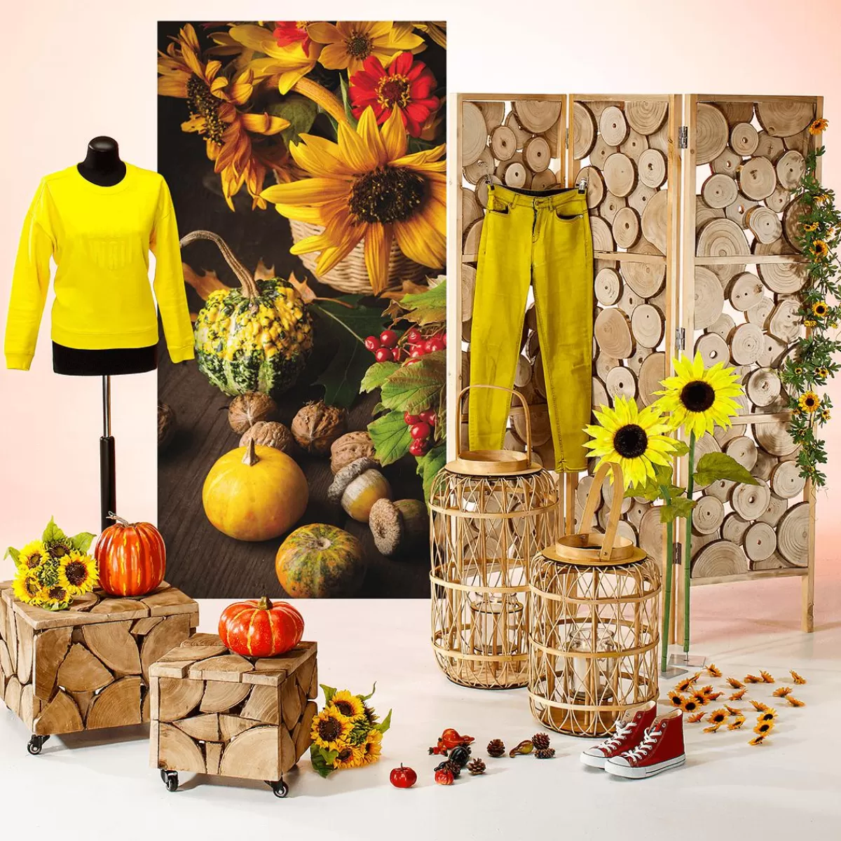 DecoWoerner Decorative Pumpkin "flat", 24 Cm