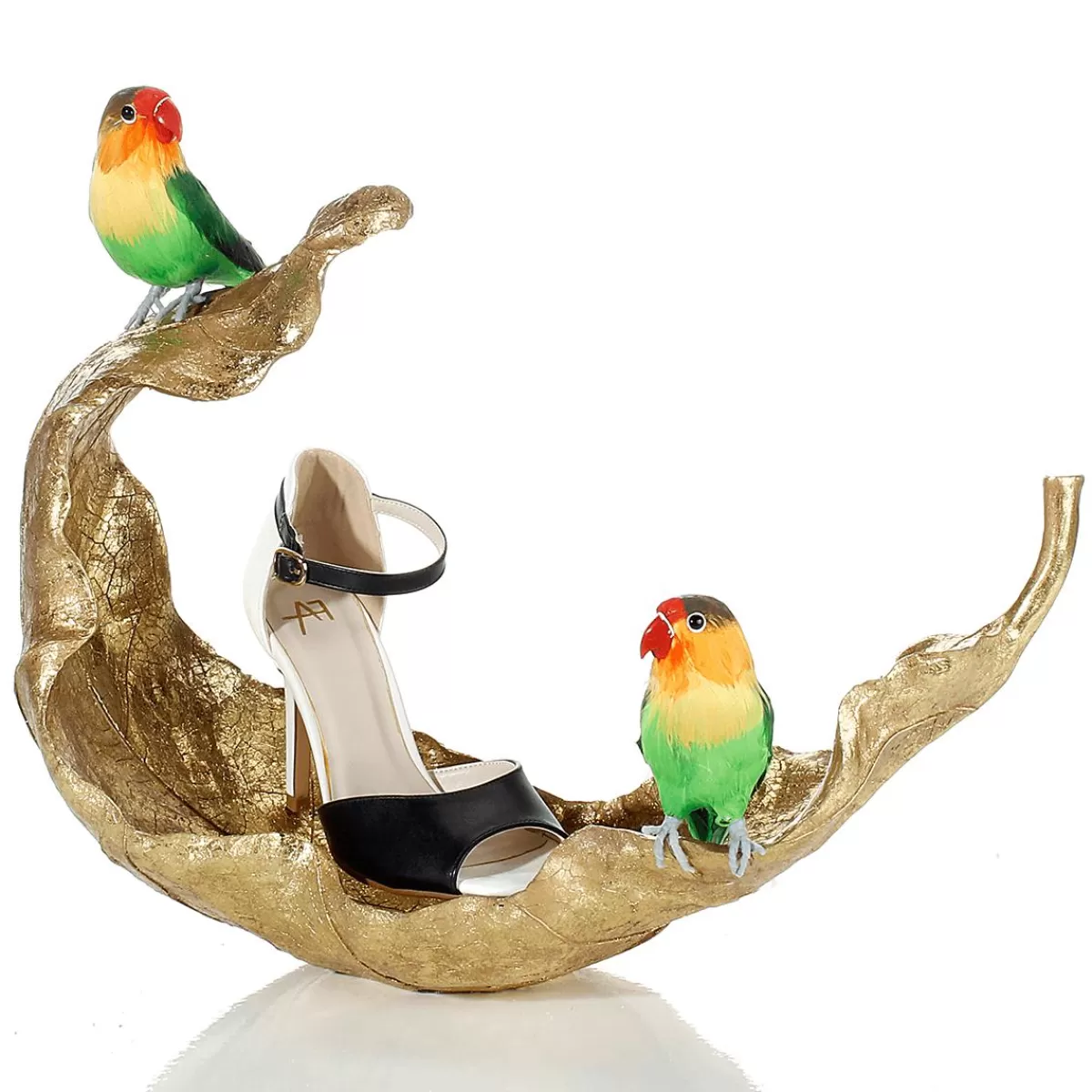 DecoWoerner Decorative Rosy-faced Parrot Sitting 20 Cm, 2 Pcs