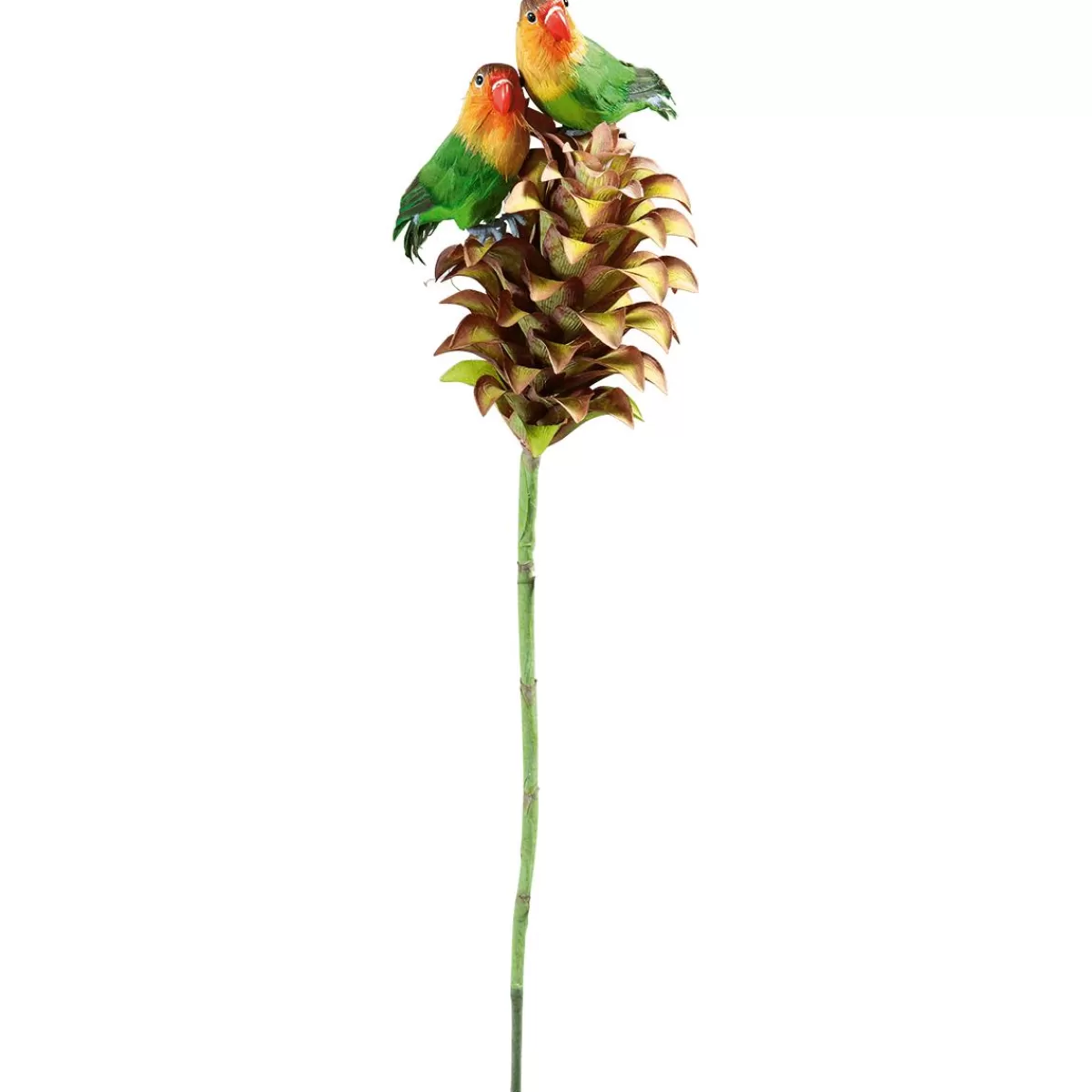 DecoWoerner Decorative Rosy-faced Parrot Sitting 20 Cm, 2 Pcs