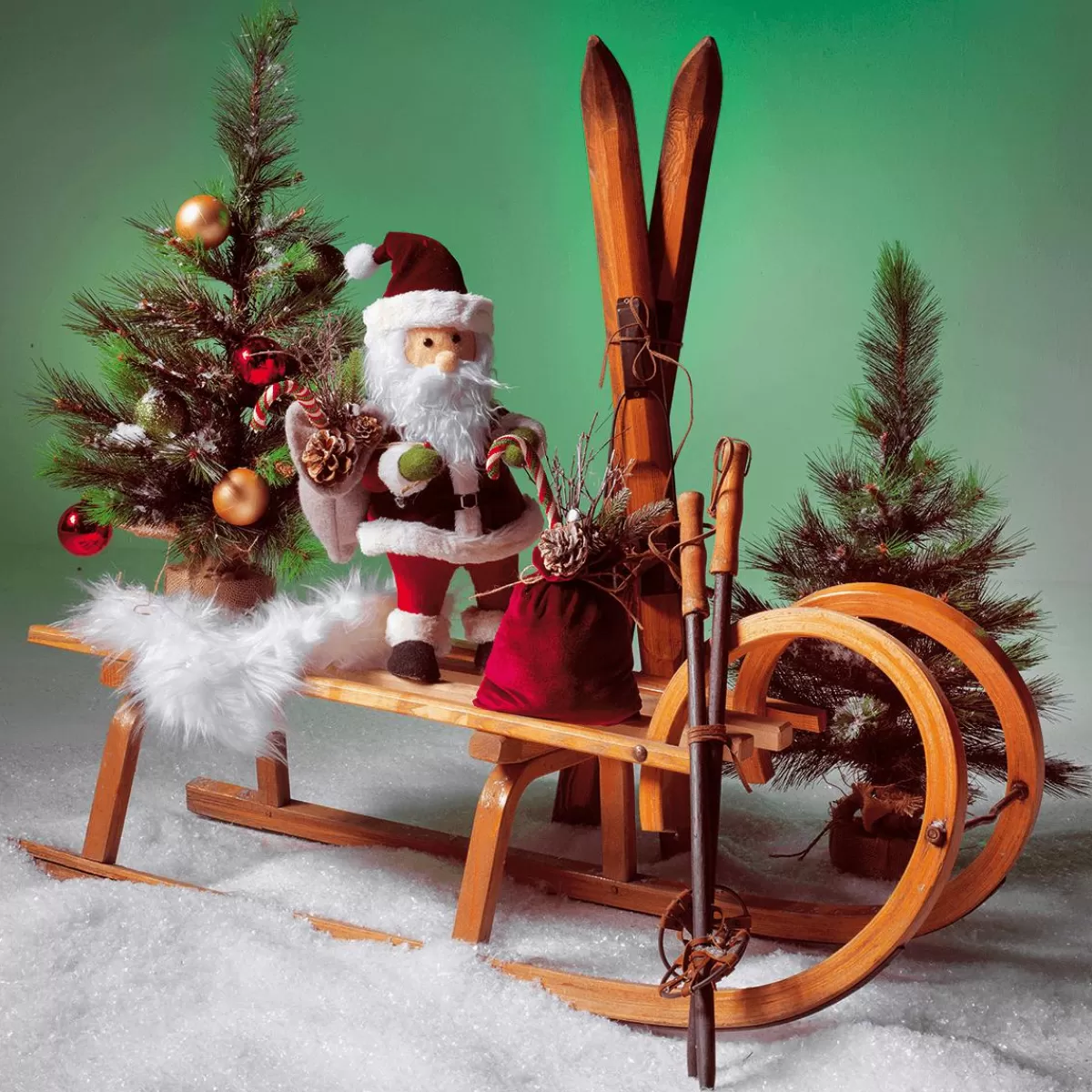 DecoWoerner Decorative Skis Made Of Wood, Length 90 Cm