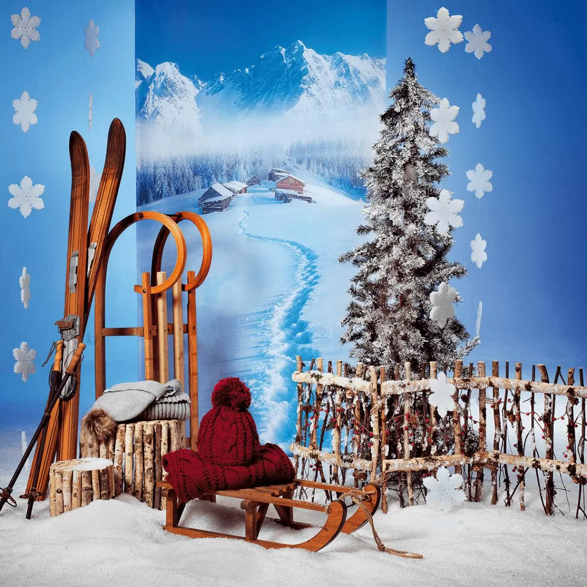 DecoWoerner Decorative Skis Made Of Wood, Length 90 Cm