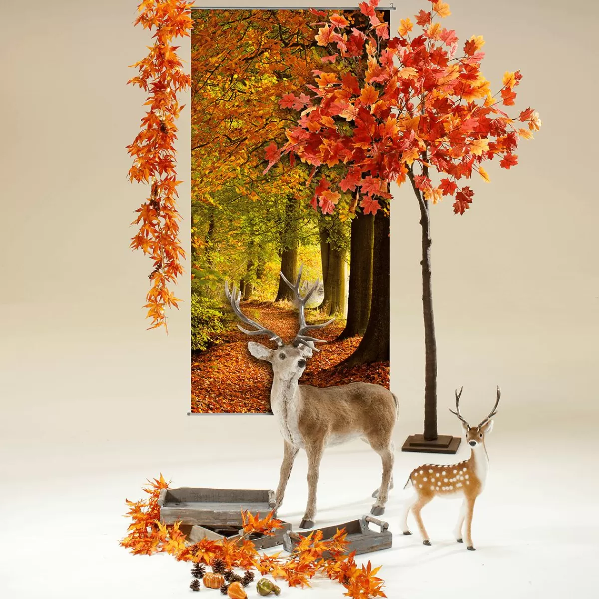 DecoWoerner Deer Deco Figure Animal With Antlers 27 X 18 X 56 Cm