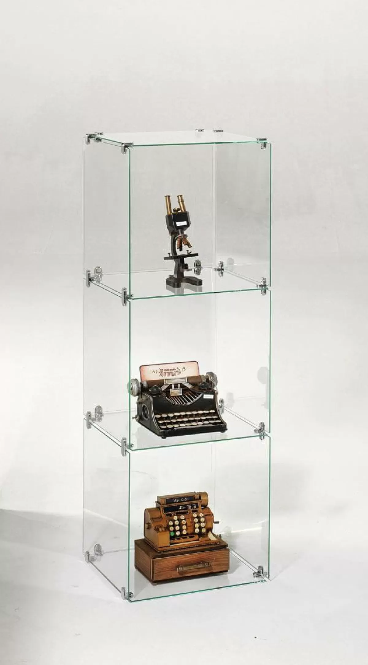 DecoWoerner DIY Cube Showcase Made Of Glass, With Back Walls, Height 124 Cm