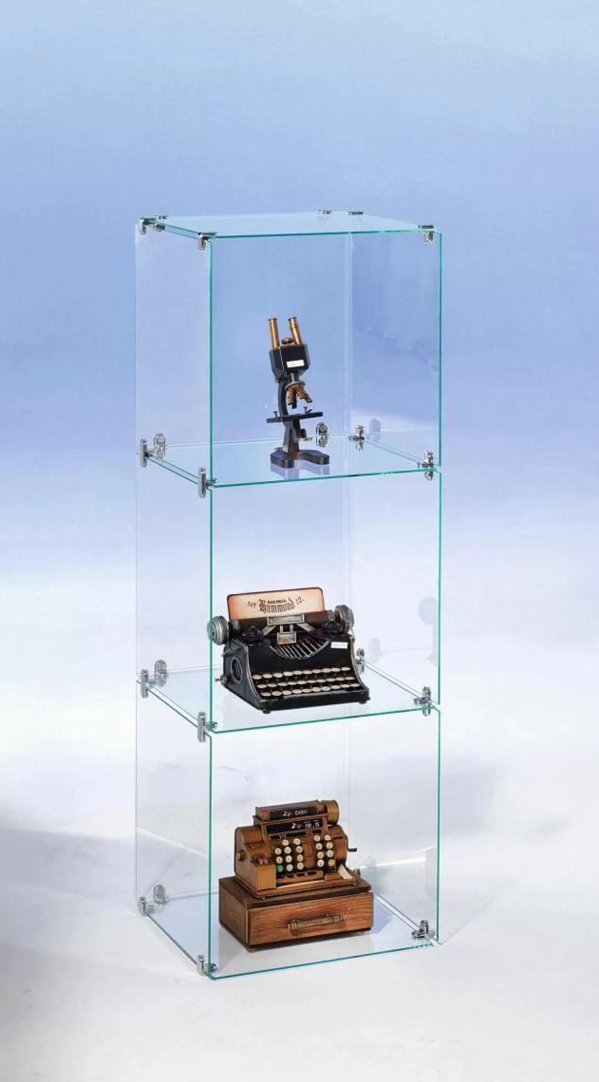 DecoWoerner DIY Cube Showcase Made Of Glass, With Back Walls, Height 124 Cm