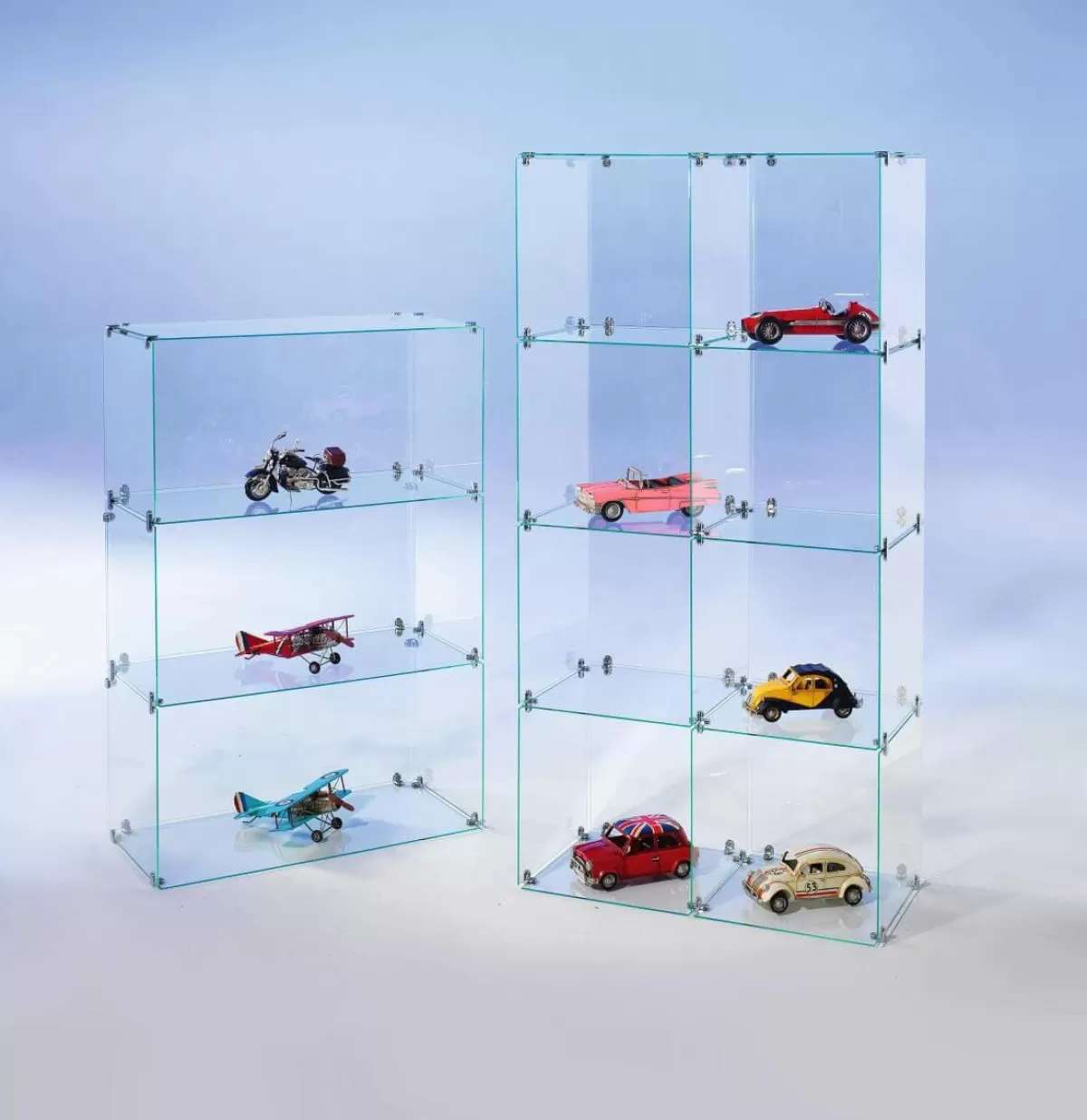 DecoWoerner DIY Cube Showcase Made Of Glass, With Back Walls Height 165 Cm