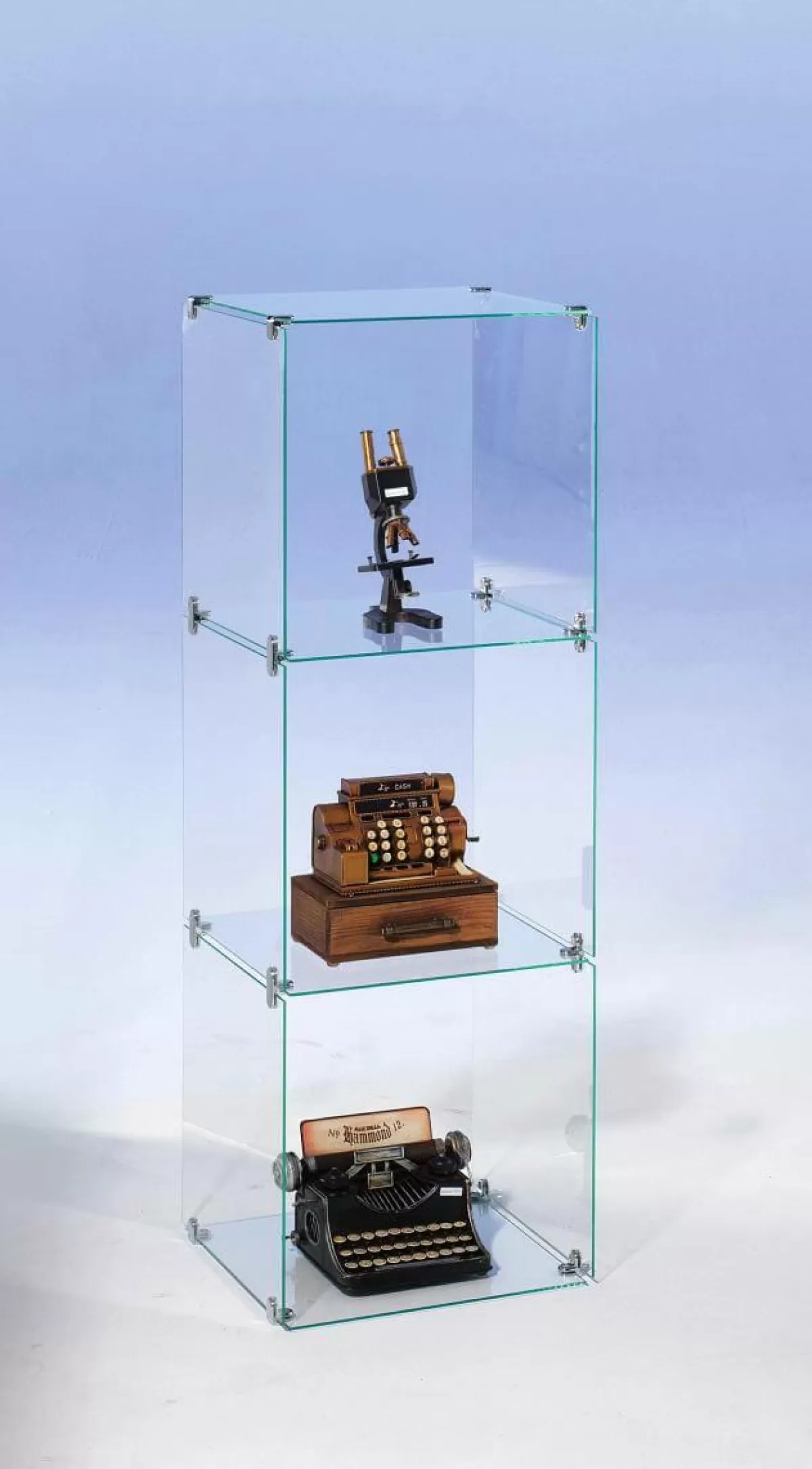 DecoWoerner DIY Cube Showcase Made Of Glass, Without Back Walls, Height 124 Cm