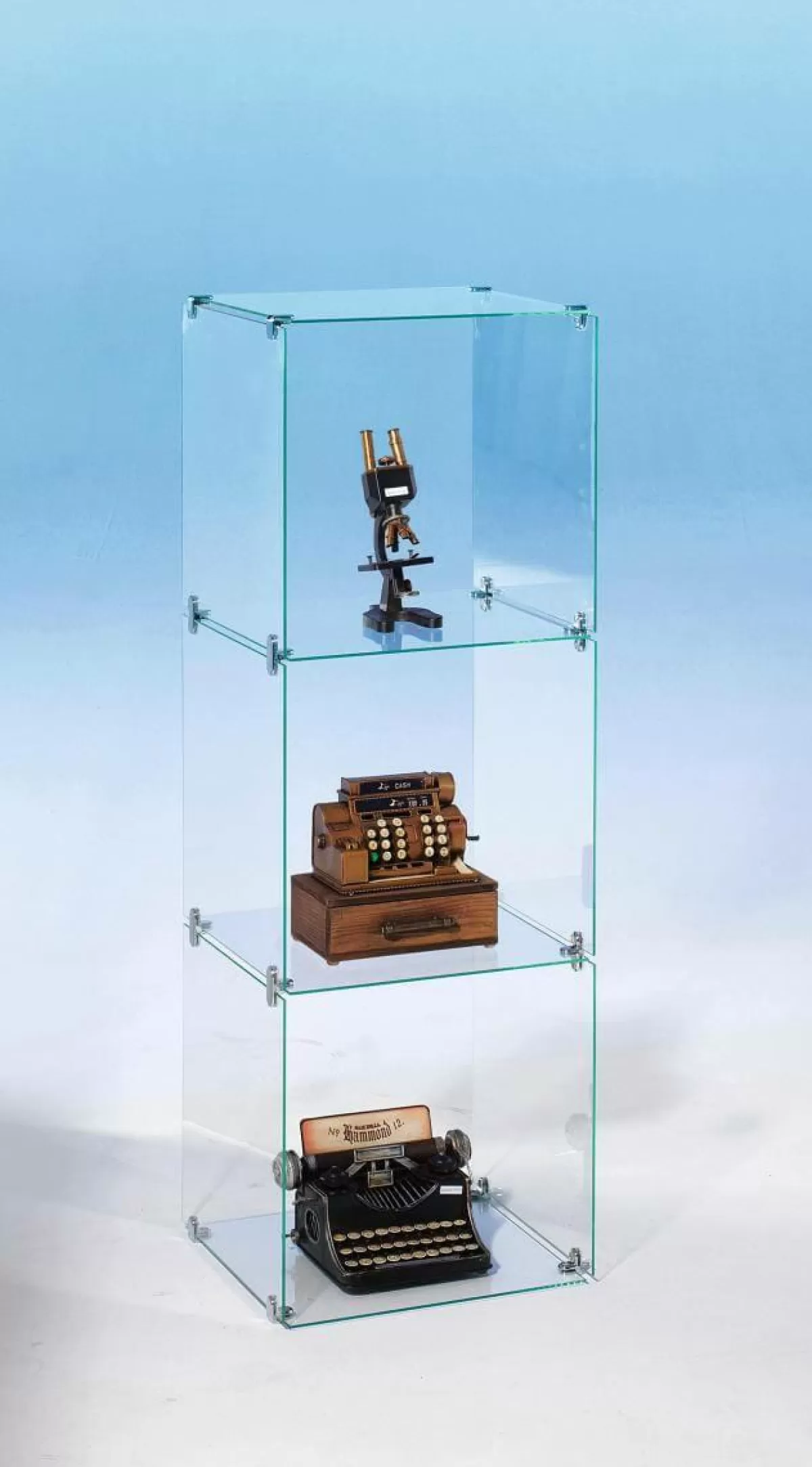 DecoWoerner DIY Cube Showcase Made Of Glass, Without Back Walls, Height 124 Cm