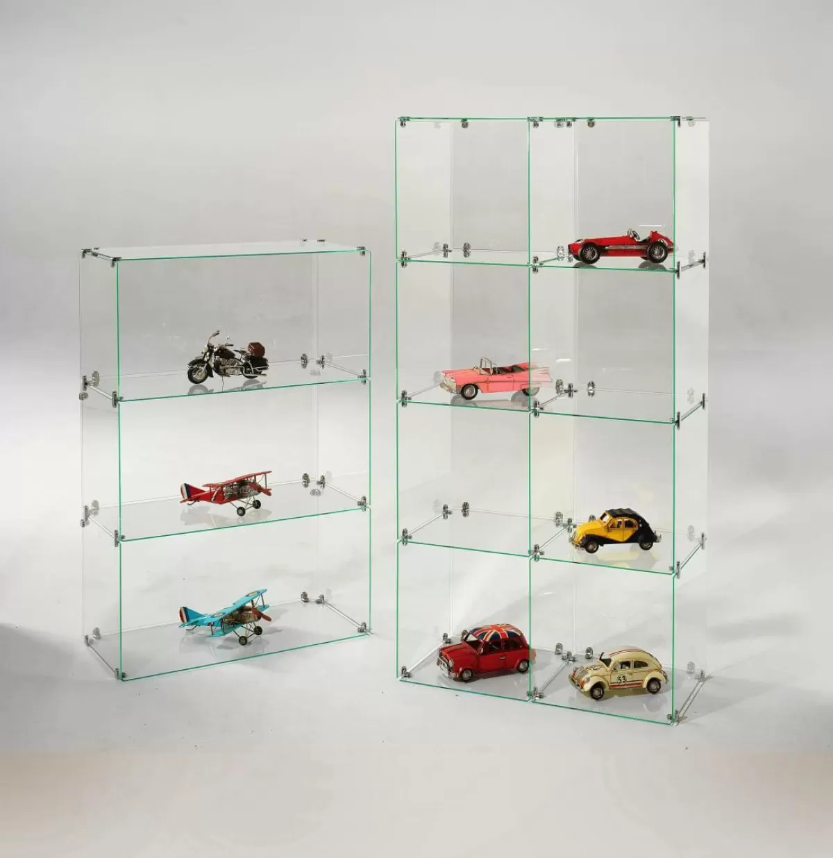 DecoWoerner DIY Cube Showcase Made Of Glass, Without Back Walls, Height 165 Cm